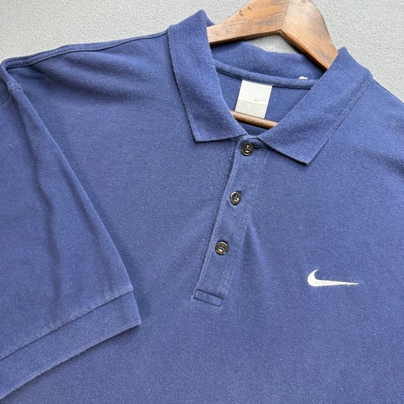 Nike Other - Nike Polo Shirt Golf Swoosh Regular Fit XL Blue Cotton Pique Short Sleeve Y2K